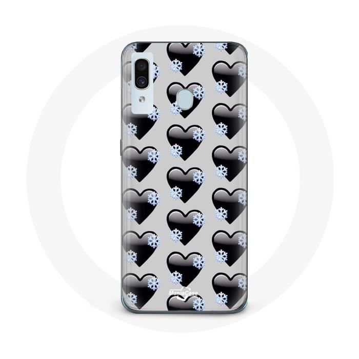 Чехол для Samsung Galaxy A30 Black Hearts Background