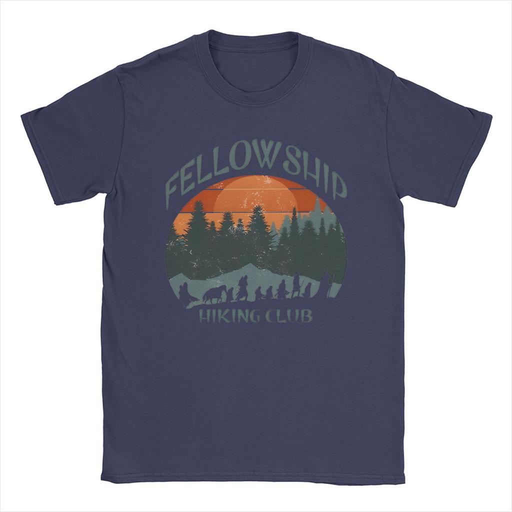 Футболка L-Lords Of The R-Rings Fellowship Hiking Club для мужчин, 100% хлопок, винтажные футболки, футболка с круглым вырезом, короткий рукав, мерч