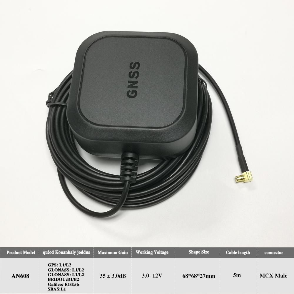 TOPGNSS AN608 высокоточная GNSS антенна, RTK GPS антенна, БПЛА-UGV Высокоточный коэффициент усиления Для ZED-F9P RTK антенна BEIDOU, SMA-J