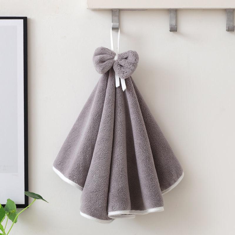 Подвесное впитывающее полотенце из кораллового флиса, кухонное полотенце для протирания рук, мягкие круглые полотенца для рук, носовой платок, сушильные полотенца для рук