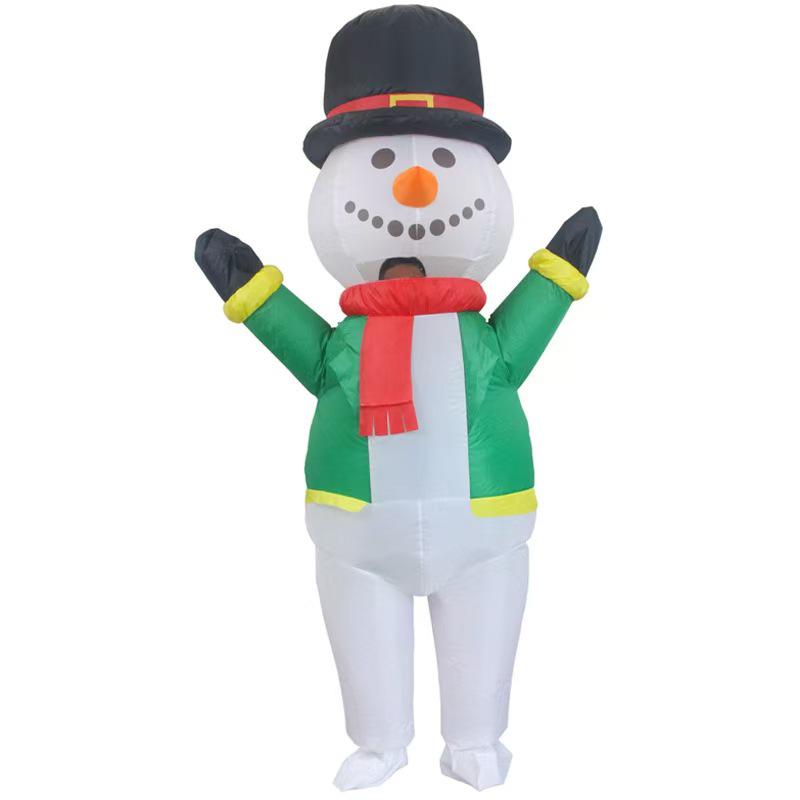 Надувной костюм Снеговика для трансграничных вечеринок - Забавный Косплей-Маскот для Рождественской и Хэллоуинской вечеринки