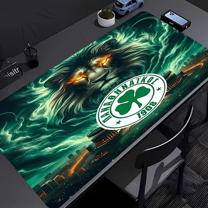 Коврик для мыши Panathinaikos FC - Нескользящая резиновая основа, Гладкая поверхность для работы, игр, офиса и домашнего использования, Настольный коврик для мыши