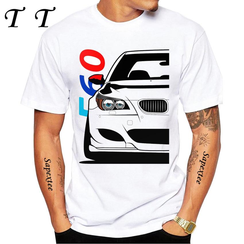 E90 Low Style Skull Driver TShirt New Summer Men Short Sleeve Legend E34 Car Art Tshirts Boy Casual White Tees
