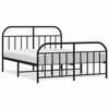 VidaXL Metal Bed Frame with Headboard-Footboard Black 160x200 Cm 353656