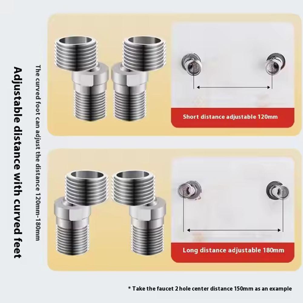 Нержавеющая сталь 360° поворотный угловой изогнутый эксцентрик, адаптер для настенного монтажа в углу, решает проблему смесителя