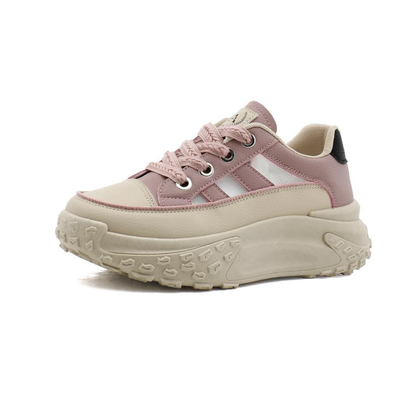 Весенние новые женские кроссовки на толстой подошве в корейском стиле, повседневные плоские спортивные туфли, женские дышащие повседневные белые кроссовки для бега