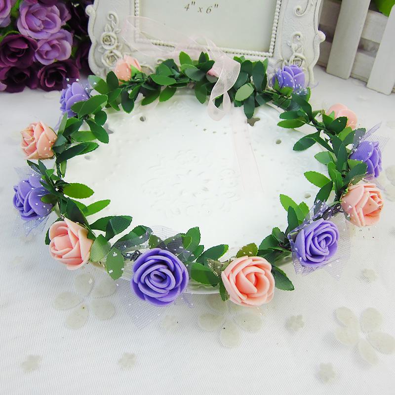 Розы Цветы Корона Головная Повязка Венок Девушки Головная Повязка Цветы Для Вечеринки Свадьбы Свадебный Декор Повязка На Голову Головной Убор Выпускной Головной Убор
