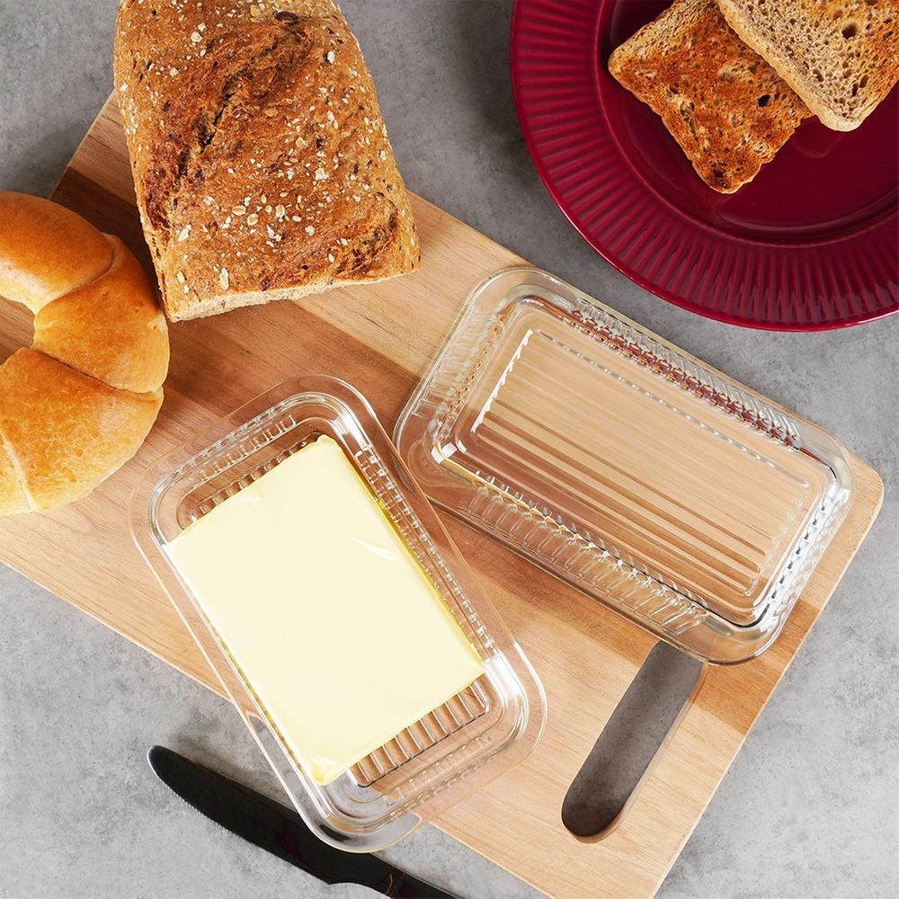 Glass butter dish
