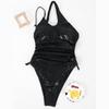 Летний сексуальный комбинезон с вырезом на шее, бикини, женский купальник с завязками, облегающий однотонный боди, купальник, женский модный праздничный пляжный женский купальник 24336