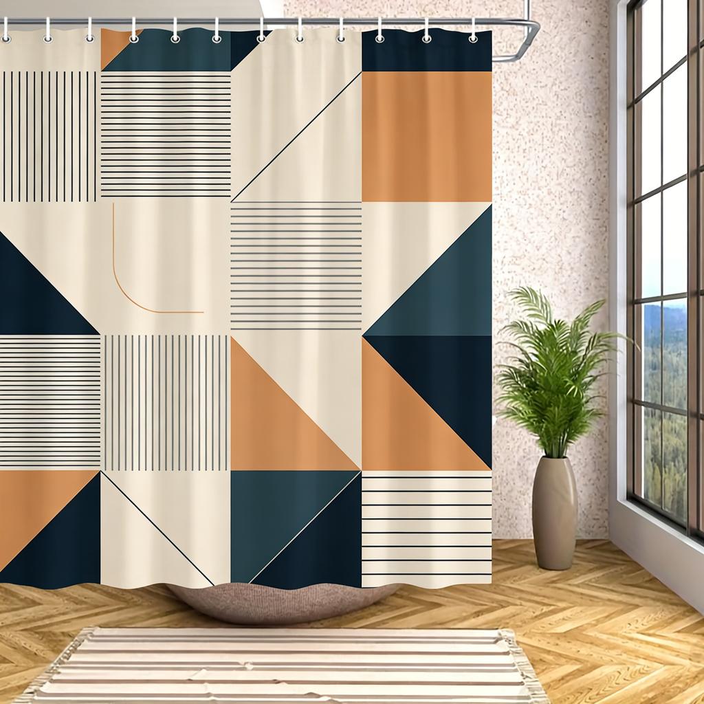 Spiral Galaxy in Deep Space with Asteroids Waterproof Shower Curtain for Cosmic Bathroom Decor