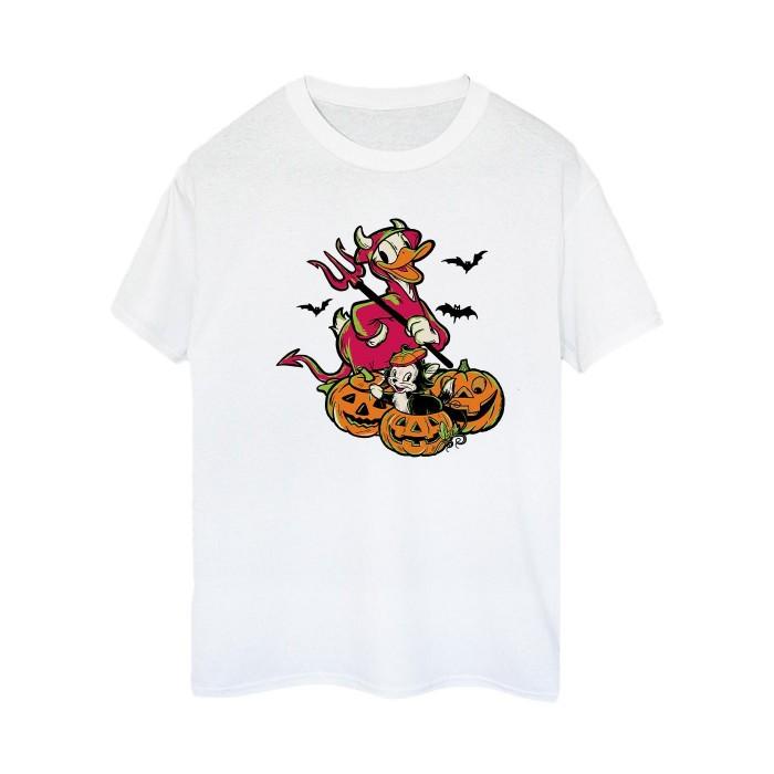 Donald Duck Женская/дамская футболка бойфренда Devil Cotton
