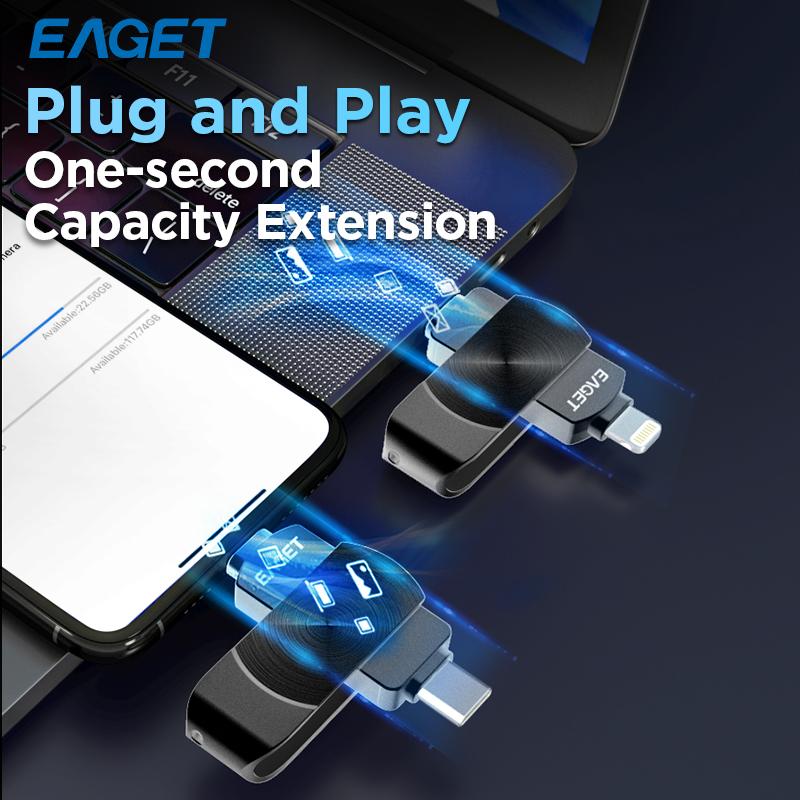 Сертифицированный MFi флэш-накопитель для телефона USB-накопитель, высокоскоростной внешний накопитель, совместимый с iPhone/iPad/Android/ПК