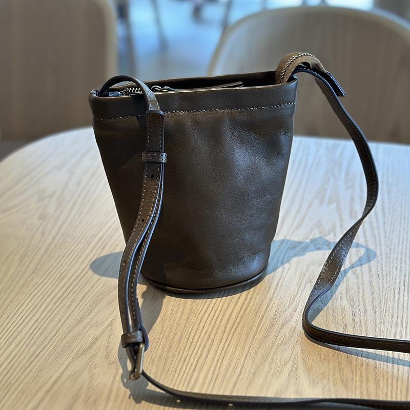 Johnature Повседневная женская мини-сумка, простые однотонные универсальные сумки из натуральной кожи, маленькие сумки-ведра на плечо и через плечо