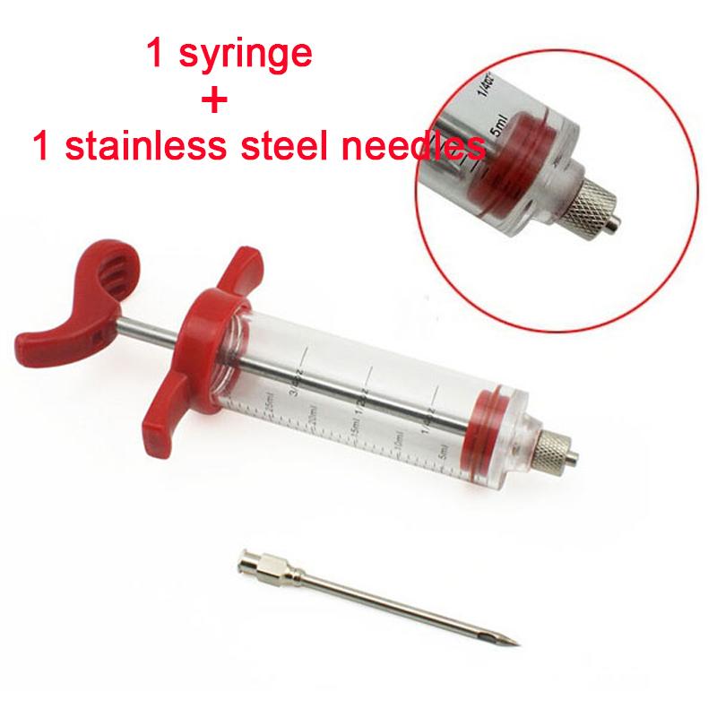 5 игл из нержавеющей стали, набор шприцов для специй, инжектор для мяса и барбекю, аксессуары для соуса и маринада