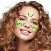 10 Pcs St. Patricks Day Face Tattoo Stickers Shamrock Pattern Shiny Sequin Waterproof Green Hat Temporary Tattoo Clover Costume Party Decor Supplies