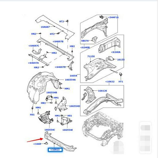 LR016865 fits 2010-2013 Land Rover Range Rover Sport models with a lower radiator crossbeam.
