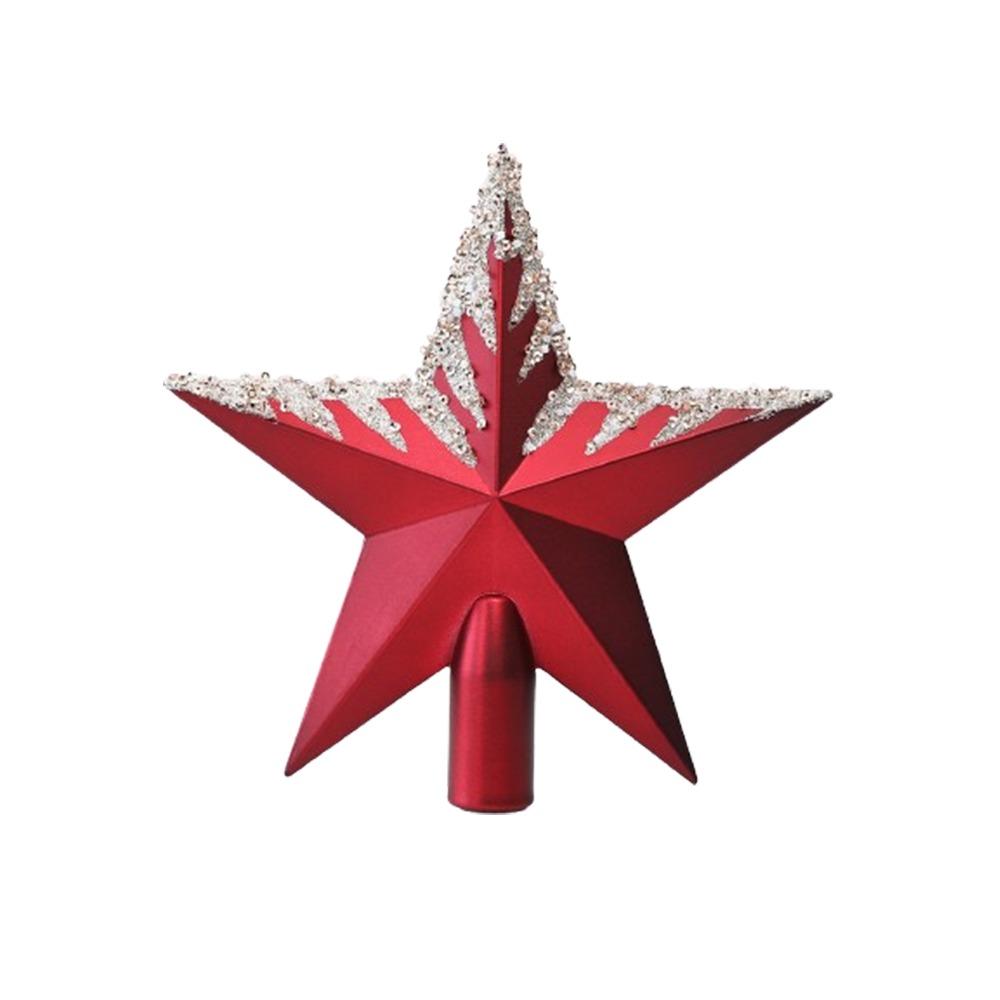 Plastic Christmas Tree Topper Star Electroplated Coating Xmas Top Star Ornament Holiday Gift