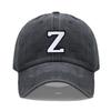 Винтажная стираная хлопковая кепка-бейсболка в стиле "Dad Hat" - 2-цветная, вышивка инициалов от A до Z, регулируемая, унисекс, командная кепка для мужчин и женщин