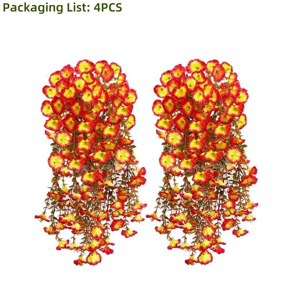 4PCS Hanging Artificial flowers -Eucalyptus Leaves Floral - Fake flowers Indoor/Outdoor Decor Garden -  Durable Plastic Florals