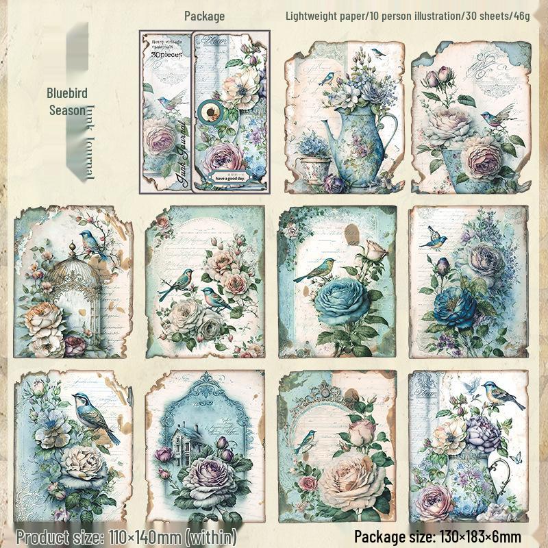 Beautiful Day Lost Garden Paper Series: 30 Art Collage Sheets, 6 Designs