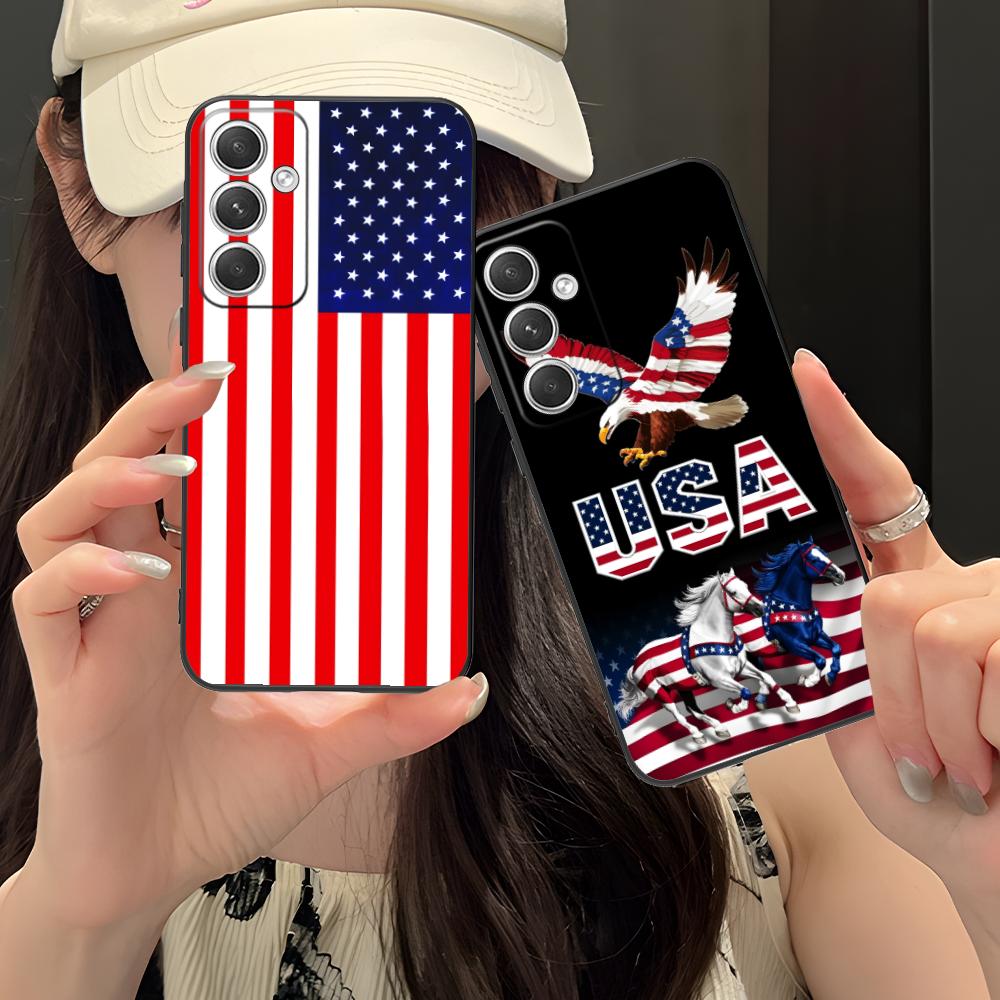 США Флаг Америки Чехол для мобильного телефона для Samsung Galaxy S26 S25 S24 S23 S22 S21 S20 Note20 Plus FE Ultra Цветная обложка Чехол