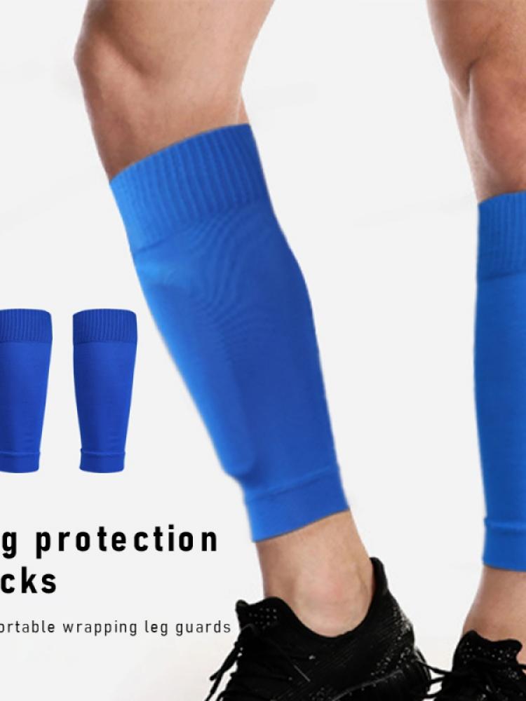 Adult/Juvenile Football Leg Guard Sleeves Knit Compression Calf Warm Knee Pad High Socks One Pair Set