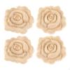 4 Carved Applique Onlay Flower Carving