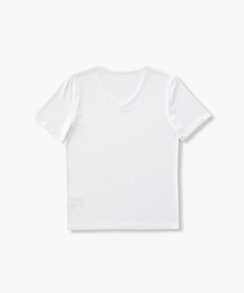 STCO [Airbiz] V-Neck Half-Sleeve T-Shirt White (Slim Fit)_Stsvz12Nsw