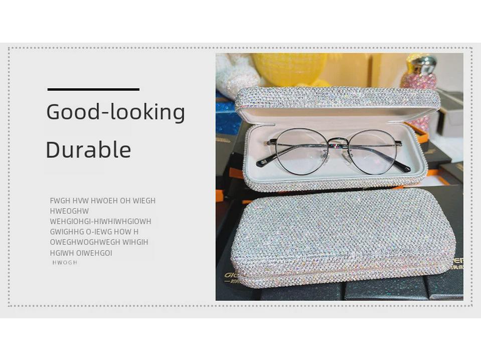 Роскошный футляр для очков с бриллиантовой инкрустацией: Элегантное и портативное хранилище для солнцезащитных очков и очков по рецепту