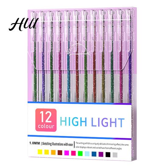 Adult Coloring Book Pens Glitter Gel Pen Set Smooth Writing Colored Drawing Portable Journaling Crafting Doodling for Adults School Supplies
