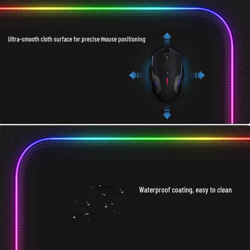 Коврик для игровой мыши Luminous XL с защитой от грязи, беспроводной зарядкой и водонепроницаемым корпусом