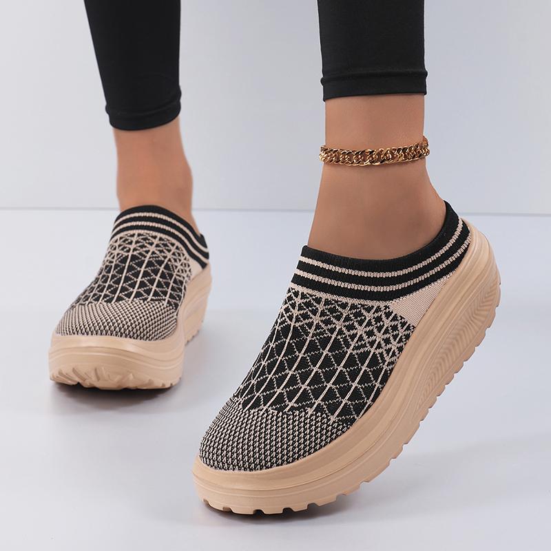 Женская повседневная обувь, слипоны, модные удобные дышащие тапочки, женская обувь на платформе, увеличивающая рост