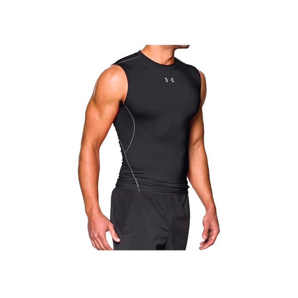Under Armour Безрукавка с круглым вырезом компрессионная тренировочная рубашка мужская черная 1257469-001