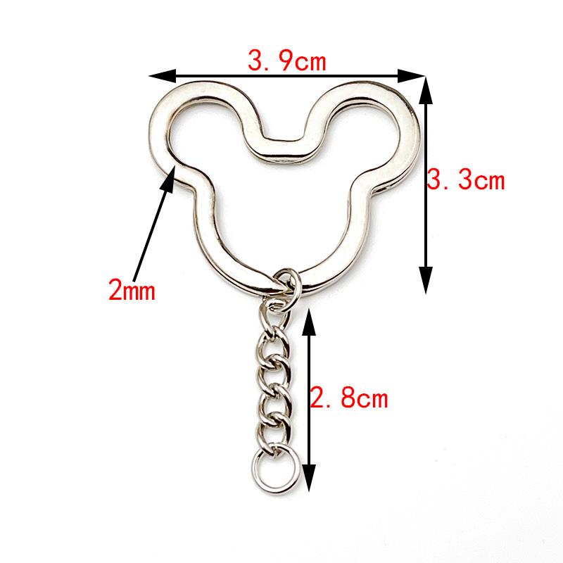 6Pcs/Lot Heart Star Shape Key Ring Chain Round Flat Wire Open Ring Metal Key Ring DIY Car Key Toy Pendant Making Chain Wholesale