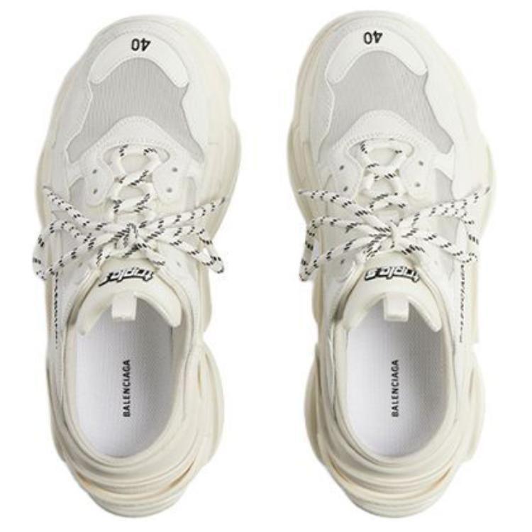 Balenciaga Женские закрытые тапочки Triple S 3 см Белые 755686W3SMM9000