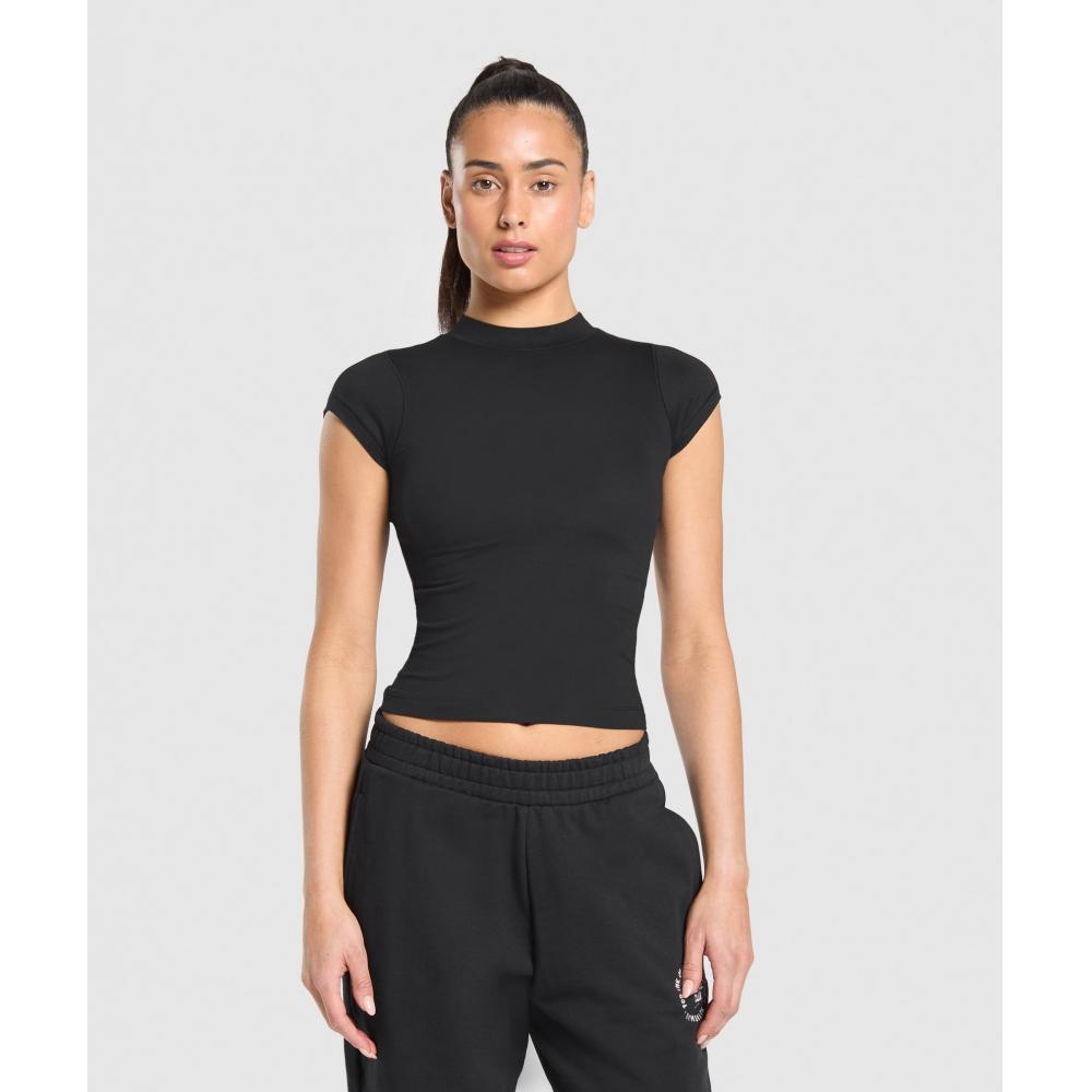 Gymshark Футболка SupersoftT черная B3b1x Bb2j