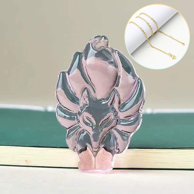 Ожерелье-цепочка с подвеской в ​​виде девятихвостой лисы, унисекс, китайское животное, ручная резная лиса, для мужчин и женщин, счастливый ювелирный подарок