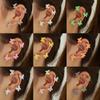 2022 New Fashion Multicolor Butterfly Ear Clip Earrings For Women Zircon Luminous Paillette Non Piercing Earrings Jewelry Gifts