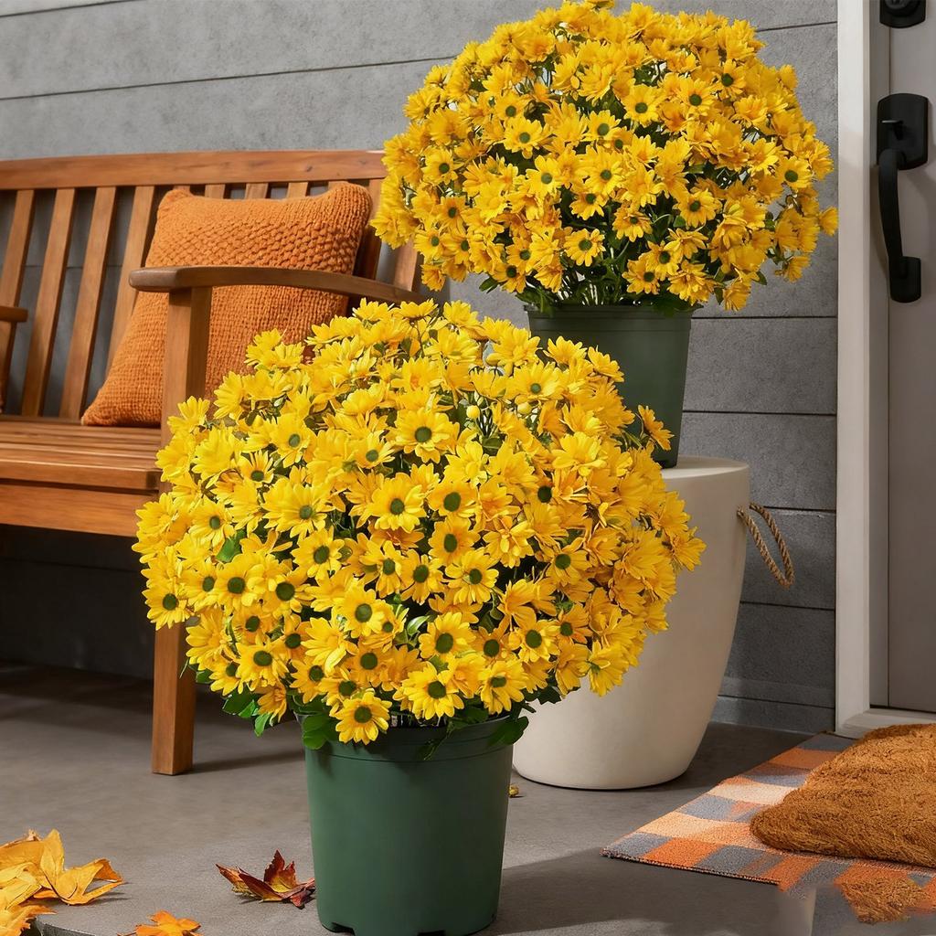 Realistic Appearance: Front Door, Porch, Courtyard, Balcony, Artificial Outdoor, Sunsetting Flowers