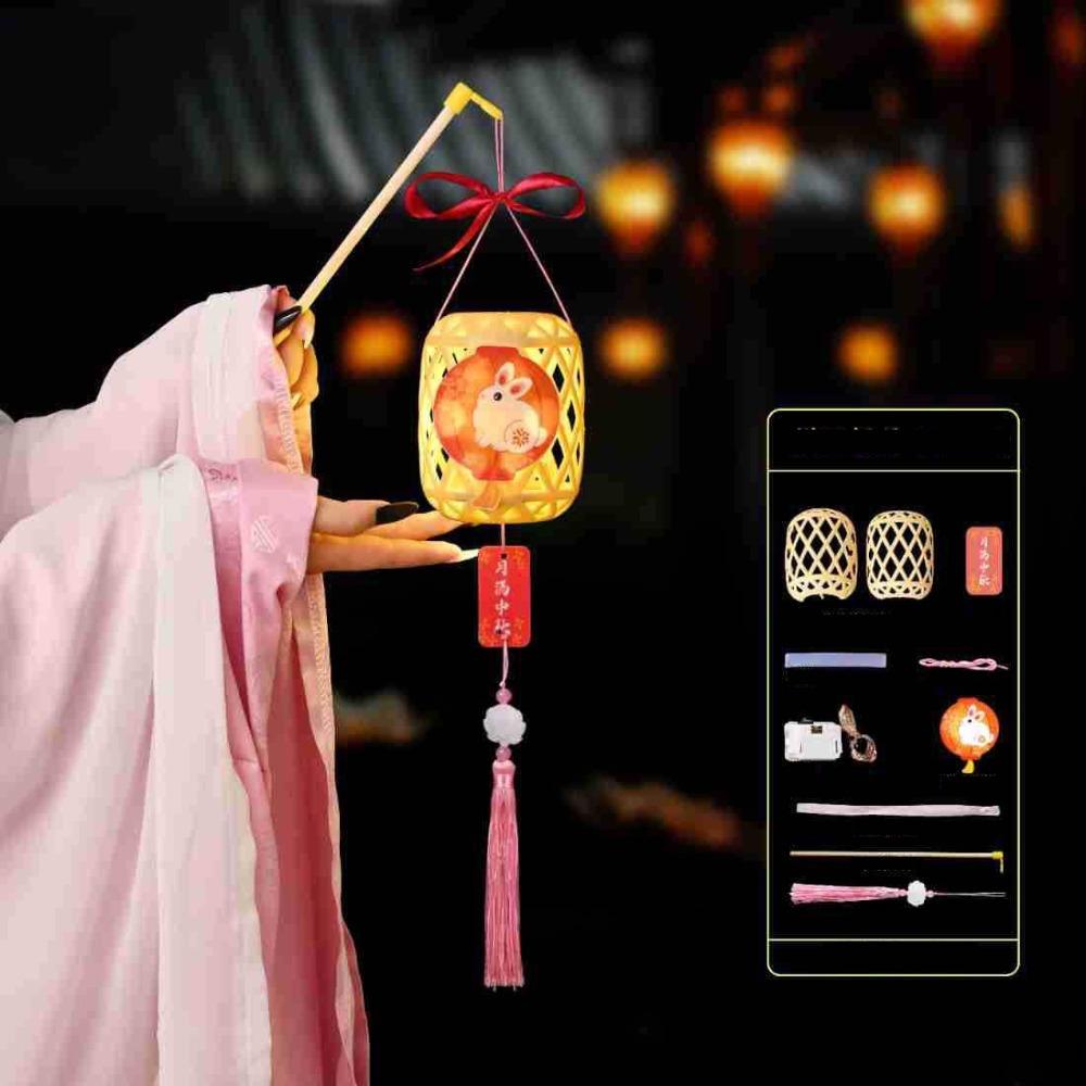 Светящийся фонарь ручной работы к Празднику середины осени, фонарь в виде кролика, ручной фонарь, детский подарок