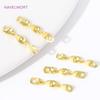 20/40 шт. Позолоченная латунь 18K Двухдырочные витые коннекторы Для DIY Сережек Браслета Изготовления Украшений Фурнитура Аксессуары