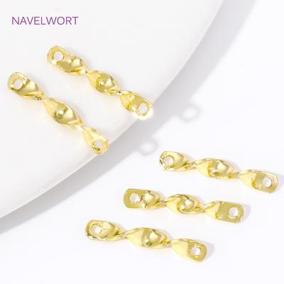 20/40 шт. Позолоченная латунь 18K Двухдырочные витые коннекторы Для DIY Сережек Браслета Изготовления Украшений Фурнитура Аксессуары