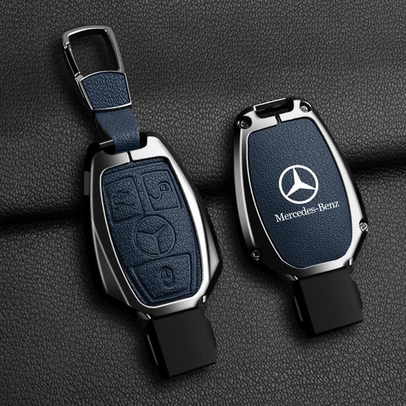 FHP3 New 2025 Leather Car Key Case Cover Holder Protector For Mercedes Benz A B C E Class GLS GLA GLK GLC CLS CLA AMG W204 W205 W212