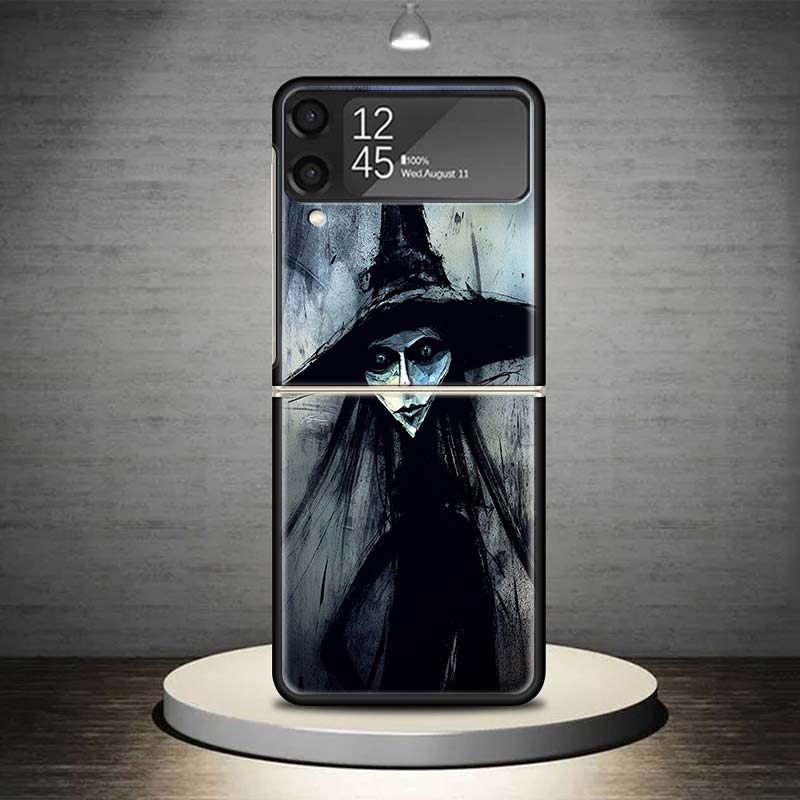 Чехол для телефона на Хэллоуин Лунная Ведьма Ужасы Для Samsung Galaxy Z Flip 7 6 5 4 3 5G Ударопрочный Чехол Z Flip7 Flip6 ZFlip5 Flip3 Flip4