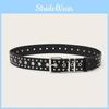 Fashionable Solid Color Star And Rivet Decor Women Casual Belt For Daily Use