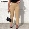 Women's Fashion Casual Solid Color Print Spring Autumn Plus Size High Waist Trousers Pants & Capris