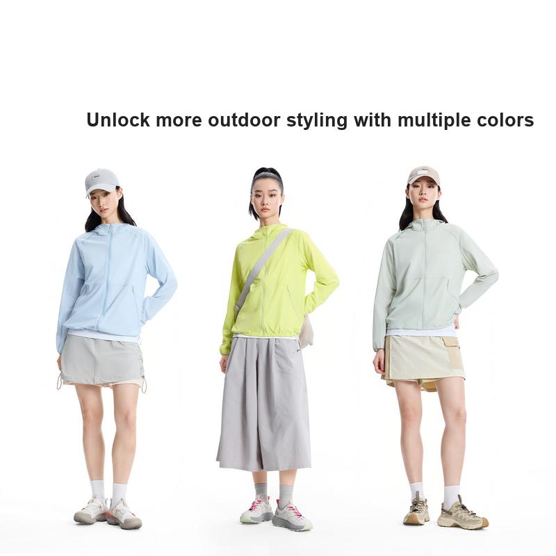 Li Ning Outdoor CF Легкая дышащая Ощущение льда Комфортная Защита от солнца UPF 50+ Одежда Женская одежда Желто-зеленый AFDW214-2