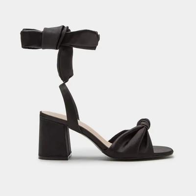 Модные сандалии на шнуровке с шелковым узлом, с перекрестной шнуровкой на щиколотке, на массивном каблуке, с лаконичным круглым носком, для вечеринки 2025, новинка, летняя женская обувь