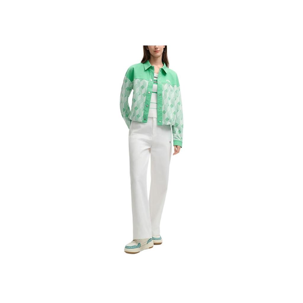 Новая женская вязаная одежда FILA HERITAGE Цикадовый зеленый GN F11W528502F-GN