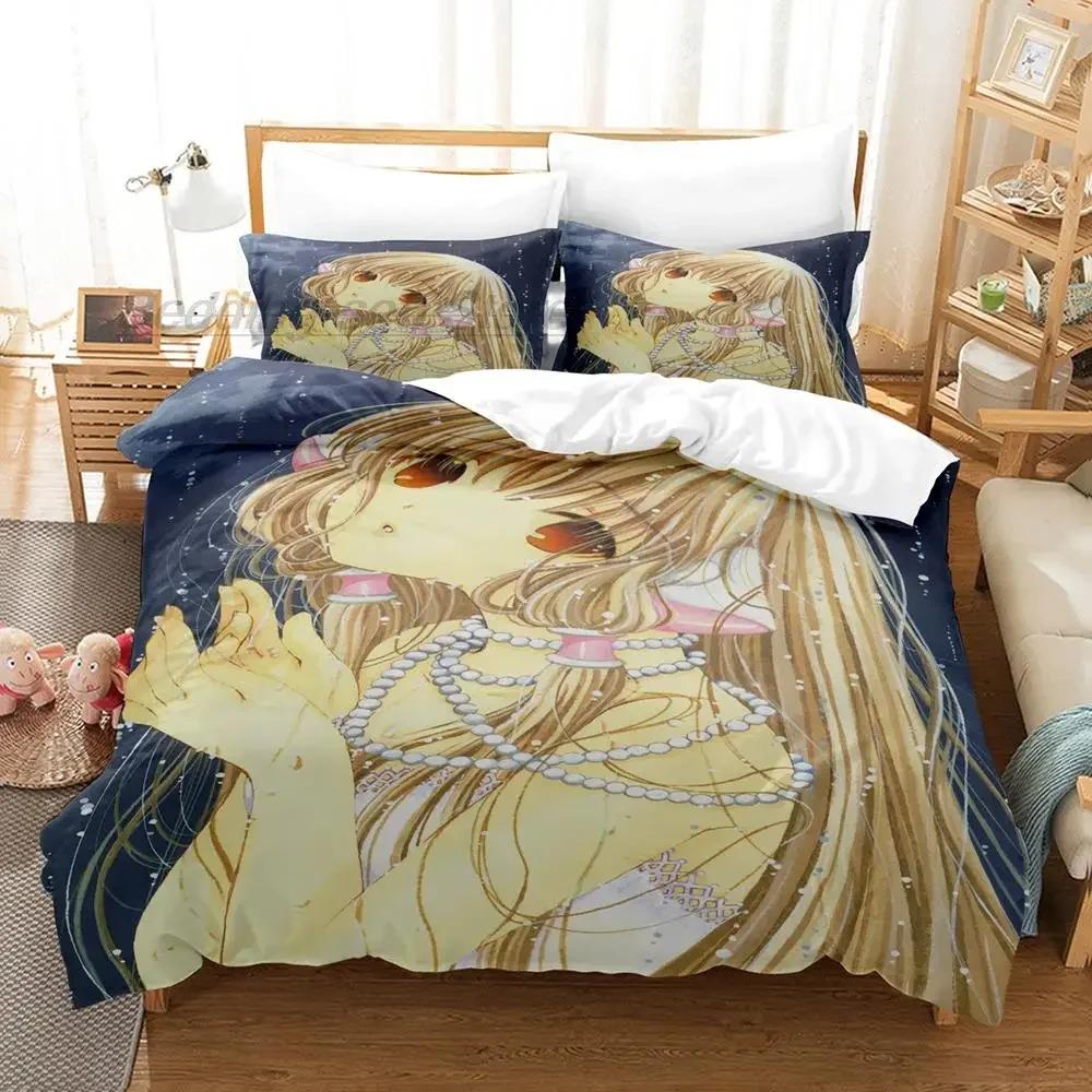 Новый 3D Аниме Комплект Постельного Белья Chi Chobits Односпальный Полуторный Полный Евро Кинг Сайз Пододеяльник Комплект Простыней